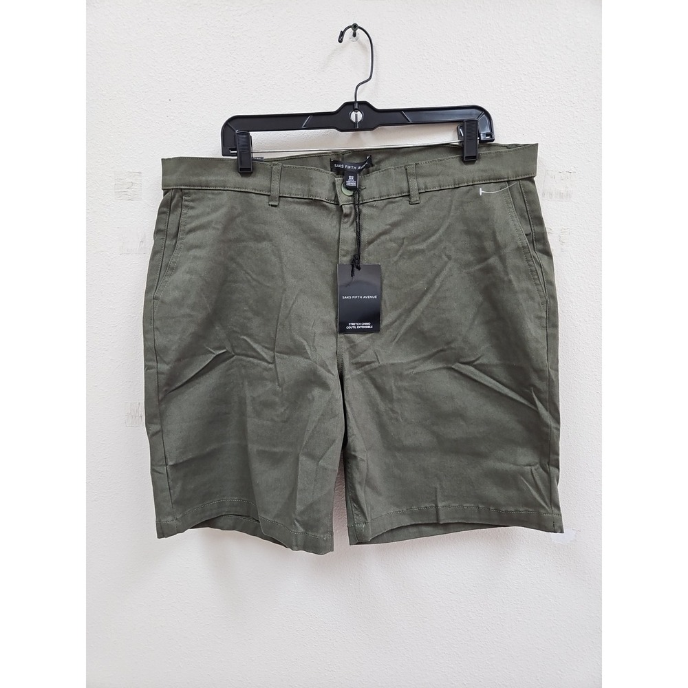 SAKS FIFTH AVENUE Men Size 36 Stretch Chino Shorts New With Tags
